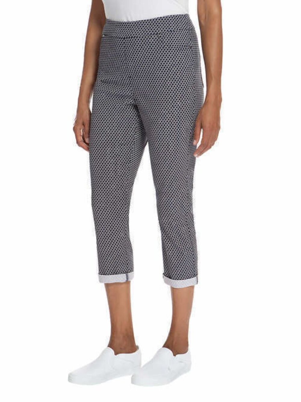 Mario Serrani Womens Roll Cuff Capri Pants